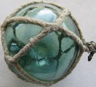 Japanese Blown Glass Float 3  Wp  225 Sea Green Netted Antique  Usa Bz