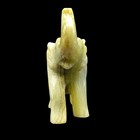 Onyx Chalcedony Carved Trunk Up Good Luck Elephant Figurine Repaired Trunk