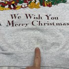    vtg Mickey Minnie Mouse Pluto Goofy Donald Daffy Christmas Sweatshirt M  stain