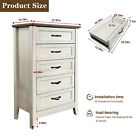 Chest Of 5 Drawers Wood Dresser For Bedroom Nightstand Storage Organizer Cabinet