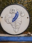 Vintage Michelin Sign Cast Iron Old Automobile Car Truck Parts Tire Service Man