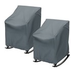 2 Pack Patio Rocking Chair Covers     420d 27 5  L X 32 5  D X 39  H Grey-2 Packs