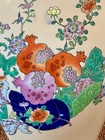 Vintage Chinese Porcelain Jar Tobacco Leaf Inspired Pomegranate Chinoiserie Lid