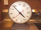 Vintage Simplex College Industrial Wall Clock Two Dials Mercantile Factory 1979