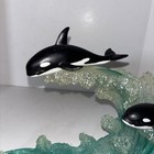 Sea World Vintage Collectible Figurine Killer Whales Riding Waves Resin So Cool 