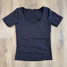 Lululemon Ebb To Street Short Sleeve Ribbed Shirt Built In Bra Grey Size 4 Euc