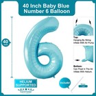 40 Inch Baby Blue Number 6 Balloon Large Size Jumbo Digit Foil Mylar Helium L   