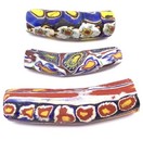 3 Rare Antique Venetian Assortment Elbow Millefiori Glass African Trade Beads