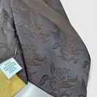 True Vintage 1970s Tie Brocade Brown Floral Striped Subtle Webster Art 4x57   