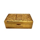 Vintage Certina Art Deco Gilt Metal Brass Hinged Watch Box Blue Gazelles