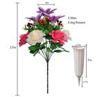 Artificial Graveyard Flower With Vase  Cemetery Flowers For Grave  Memorial F   