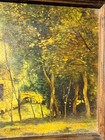 Vtg Mid Century Framed Painting With 12x14 Wood Frame Countryside Green Yellow