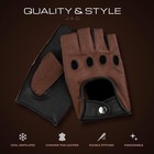 Men   s Fingerless Leather Driving Gloves Half Finger Motorcycle Cycling Brown
