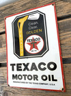 Vintage Texaco Motor Oil Golden Oil Porcelain Service Pump Station Gasoline Sign