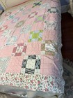 Vintage Reversible Patchwork Quilt Top Or Bedspread 73 x 73   b 