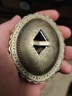 Antique Navajo Silver Concho Belt Slide Hand Stamped Old Pawn 1940 s Test Sterli