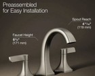 New Kohler Riverly Widespread Bathroom Sink Faucet Brushed Nickel