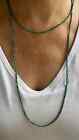 2mm Kingman Arizona Turquoise Blue Green Tiny Dainty Heishi Silver Bead Necklace