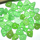 100pcs Small Drilled Sea Glass Beads Bulk Green Real Genuine Beach Glass 6-10mm