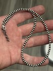 Sterling Silver 4mm Navajo Pearl Beaded Oxidized 16     2    Extender Necklace  925