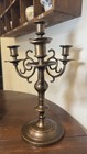 Antique Four -branched Brass Candlestick  Vintage French Read 13in Tall