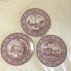 New York City Nyc  Set Of 3 Wedgwood Rare Commem  Historic Plates - Exc  Cond 