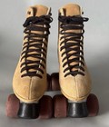 Vintage Riedell 130l Roller Skates Tan Suede     Size 5     Sure-grip  Hartford