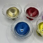 Vintage 5 Mcm Anodized Aluminum Dessert Dishes With Glass Inserts