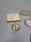 Vintage Lot Of Mother Of Pearl Abalone Makeup Pill Trinket Box Compacts Mirrors