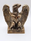 Vintage American Eagle Bookend Brass Bronze 1776 Colonial Virginia Usa Made