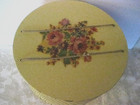 Vintage Wicker Princess Sewing Basket With Spool Holder  1940s Yellow  Floral