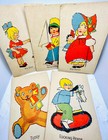 Antique Vintage Set Of 5 1930s Sewing Cards -- Sewn   Still With Needle  6 