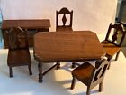 Vintage Strombecker  Wood Dollhouse Furniture Dining Room Set    Accessories