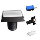 1pc White Arcade Square Rectangle Buttons Led Push Illumilated W h Microswitch