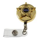 Deputy Sheriff 5 Point Star Badge Reel Retractable Id Card Holder Gold