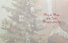 Greeting Card Christmas Holiday Season Santa Claus Christmas Tree Vintage Style