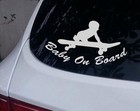 Skateboard Baby On Board Safety Sign Sticker For Car Window Bumper Decal 