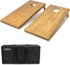 4 Ft X 2 Ft Regulation Size Wooden Cornhole Boards Set With Light Brown Finis   