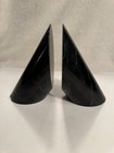 Black Marble Stone Wedge Bookends Modern Minimalist Decor Set Of 2