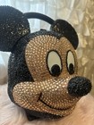 Vintage Rhinestone Jeweled Mickey Mouse Head Lunchbox Handbag Clutch Bling