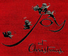 Vintage Pixie Angels Red Foil Christmas Greeting Card Mid Century Modern Joy