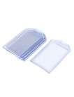 Clear Blue Pvc Soft Vertical Waterproof Id Work Badge Card Holder 5 Pcs