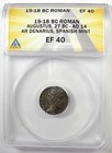 Augustus Ar Denarius Silver Octavian Coin 19 Bc - Certified Anacs Xf40  ef 