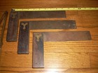 Vintage Lot Of 3 9    Try Square W brass   Also Folding Boxwood Ruler Antique 