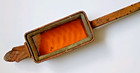 Antique Acorn Cast Iron- Stain Glass - Amber - Fence Finial 10    Nice 