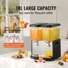 Uimoso Commercial Beverage Dispenser 18lx2 Tanks Cold Juice Ice Drink Dispenser