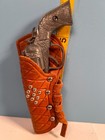     Vintage Esquire Amsterdam Ny Cast Silver Iron Toy 7  Cap Pistol W holster     