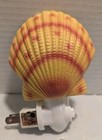 Vtg Look Ceramic Seashell Night Light Plastic White Base Beachy New 5 In X 4 In