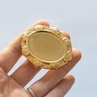 40x30mm Vintage Brass Cameo Cabochon Setting Ornate Victorian Frame Seashell