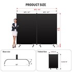 Room Divider Panel  Siebwin 2 Panel Folding Privacy Screens With Wider Feet  8ft